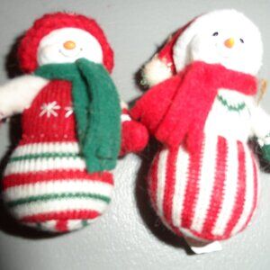 Hallmark 2003 Snowman Christmas Ornaments Set of 2